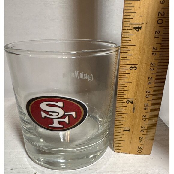 Captain Morgan San Francisco 49ers Whiskey Glass NFL Logo Clear Glass Barware - Picture 2 of 6
